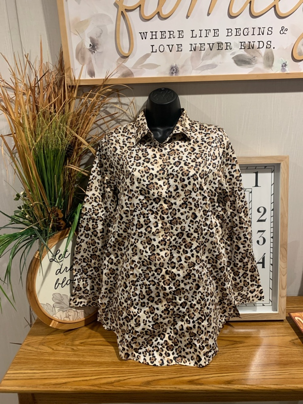 Chico's Leopard Print Button-Up Shirt